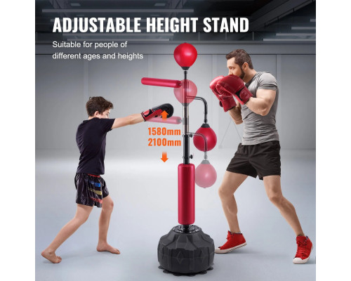 Боксерська груша з підставкою VEVOR, чорно-червоний