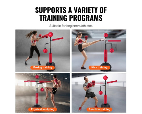 Боксерська груша з підставкою VEVOR, чорно-червоний