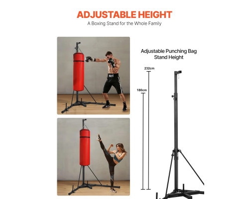 Стійка для боксерського мішка VEVOR, чорна