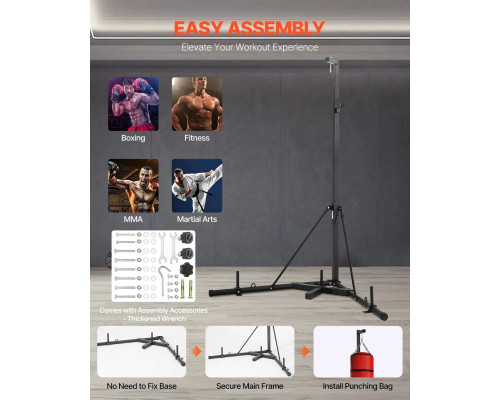 Стійка для боксерського мішка VEVOR, чорна