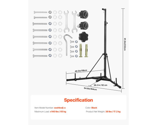 Стійка для боксерського мішка VEVOR, чорна