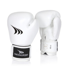 Рукавички боксерські шкіряні Yakimasport CRAB розмір 10 унцій, білі