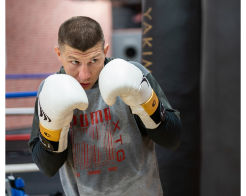 Рукавички боксерські Yakimasport LION розмір 12 унцій, чорно-білі