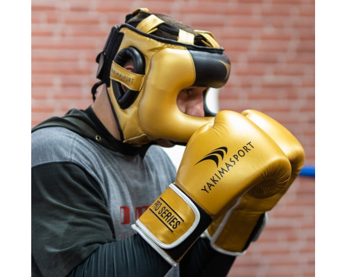 Рукавички боксерські Yakimasport TIGER GOLD V розмір 10 унцій, золотисті