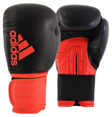 Ркавичики боксерські ADIDAS Hybrid 100 розмір 8 унцій, чорно-червоні