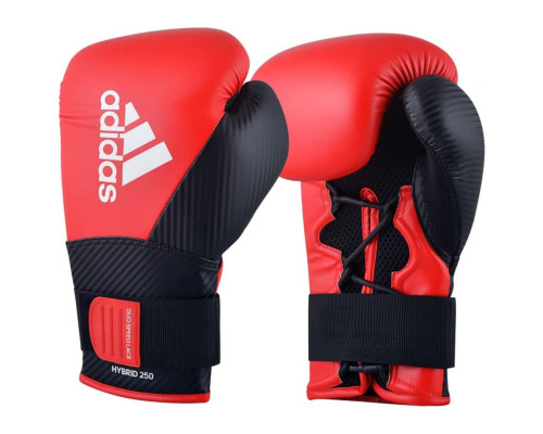 Рукавички боксерські ADIDAS Hybrid 250TG розмір 14 унцій, чорно-червоні