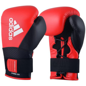 Рукавички боксерські ADIDAS Hybrid 250TG розмір 12 унцій, чорно-червоні