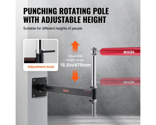 Настінний боксерський гриф VEVOR, чорно-червоний