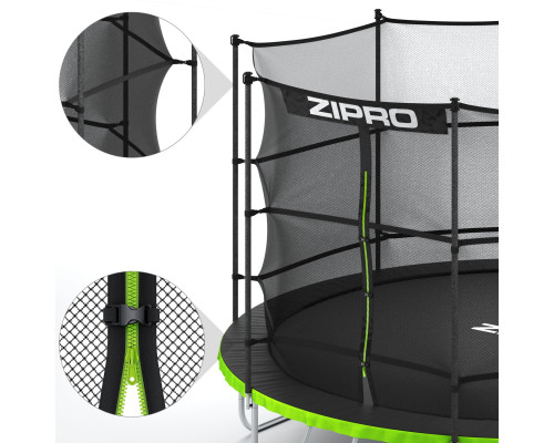 Батут Zipro Jump Pro з внутрішньою сіткою 14 футів 435 см чорно-зелений Батут Zipro Jump Pro з внутрішньою сіткою 14 футів 435 см чорно-зелений