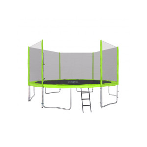 Батут SkyRamiz з зовнішньою сіткою 14 футів 427 см зелений