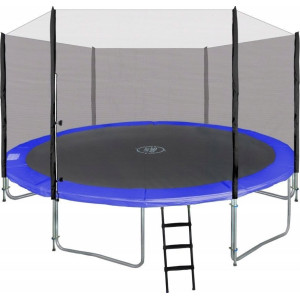 Батут SkyRamiz з зовнішньою сіткою 16 футів 487 см чорно-синій
