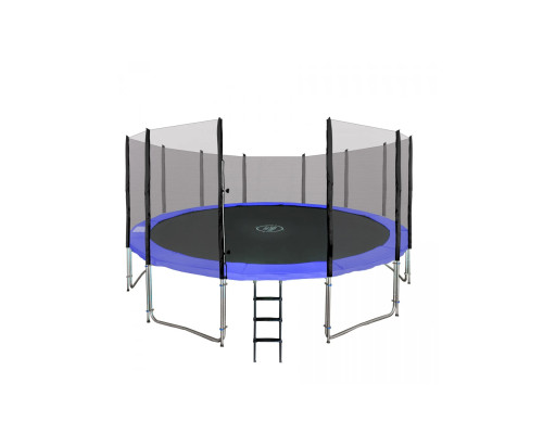 Батут SkyRamiz з зовнішньою сіткою 16 футів 487 см чорно-синій