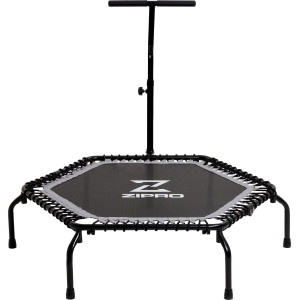 Батут для фітнесу Zipro Fitness з поручнем 4,5 фути 130 см чорний