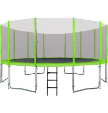 Батут SkyRamiz з зовнішньою сіткою 16 футів 487 см зелений