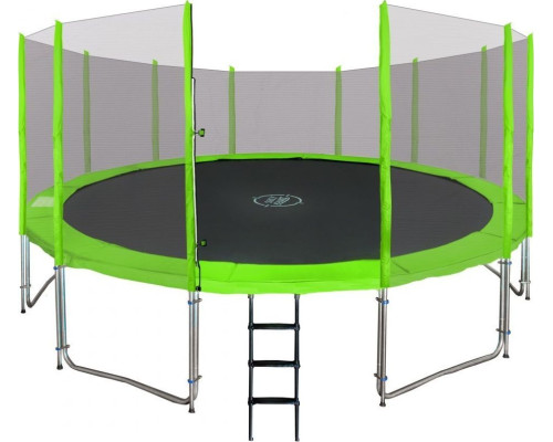 Батут SkyRamiz з зовнішньою сіткою 16 футів 487 см зелений