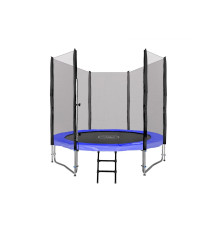 Батут SkyRamiz з зовнішньою сіткою 8 футів 244 см чорно-синій