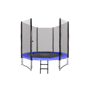 Батут SkyRamiz з зовнішньою сіткою 8 футів 244 см чорно-синій
