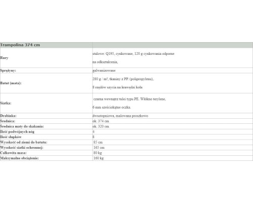 Батут Jumpi Maxy Comfort Plus з внутрішньою сіткою 12,5 футів 374 см помаранчевий Батут Jumpi Maxy Comfort Plus з внутрішньою сіткою 12,5 футів 374 см помаранчевий