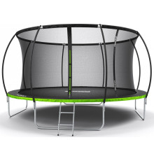 Батут Zipro Jump Pro Premium з внутрішньою сіткою 14 футів 435 см чорно-зелений