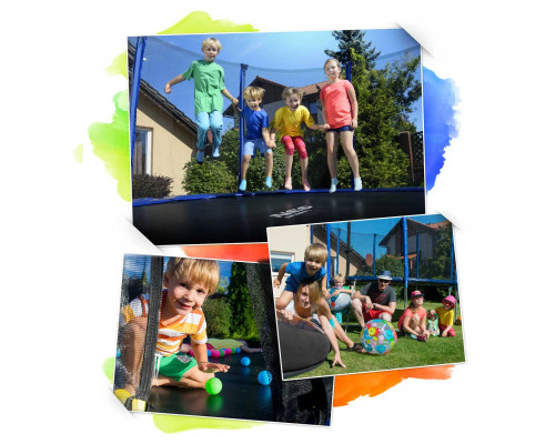 Батут Neo-Sport з внутрішньою сіткою 8 футів 252 см чорно-помаранчевий