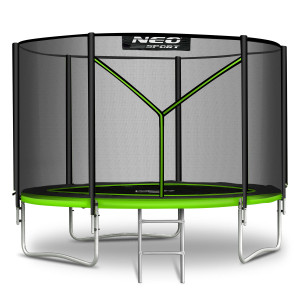 Батут Neo-Sport NS-08Z231 з зовнішньою сіткою 8 футів 252 см чорно-зелений