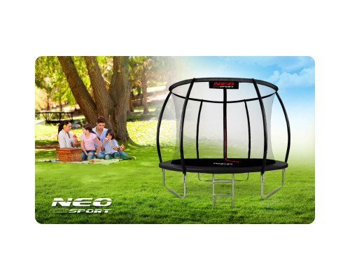 Батут Neo-Sport з внутрішньою сіткою 8 футів 252 см чорний