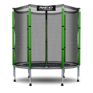 Батут Neo-Sport NS-04Z240F з зовнішньою сіткою 4,5 фути 140 см зелений