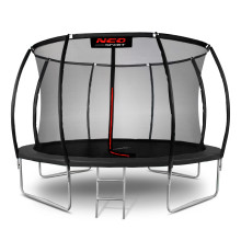 Батут Neo-Sport з внутрішньою сіткою 12 футів 374 см чорний