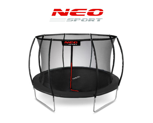 Батут Neo-Sport з внутрішньою сіткою 12 футів 374 см чорний