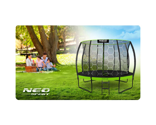 Батут Neo-Sport з внутрішньою сіткою 10 футів 312 см чорно-зелений