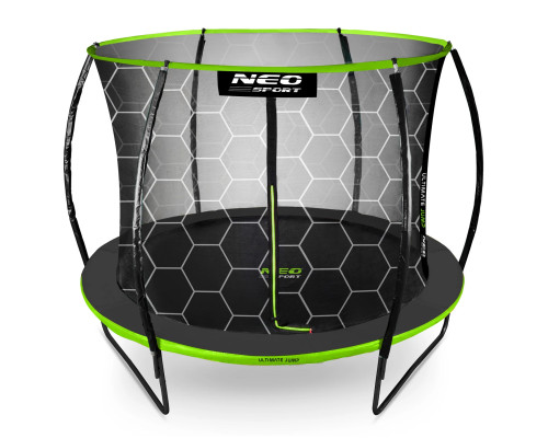 Батут Neo-Sport з внутрішньою сіткою 10 футів 312 см чорно-зелений
