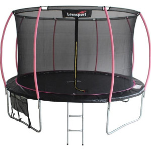 Батут Lean Sport MAX 8340 з внутрішньою сіткою 10 футів 305 см чорно-рожевий
