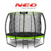 Батут Neo-Sport з внутрішньою сіткою 12 футів 374 см чорно-зелений