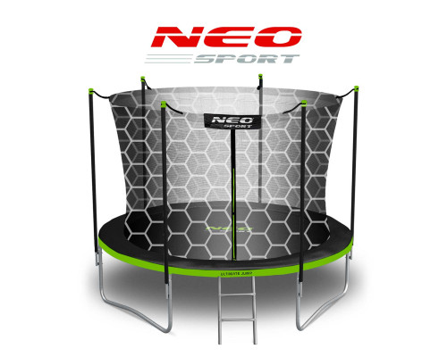 Батут Neo-Sport з внутрішньою 10 футів 312 см чорно-зелений