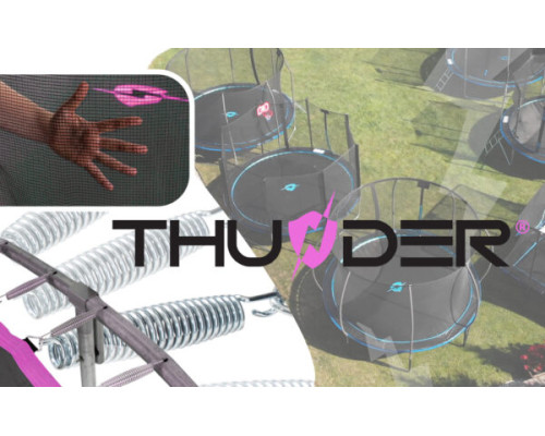 Батут THUNDER OUTSIDE PRO з зовнішньою сіткою 10 футів 305 см чорно-рожевий Батут THUNDER OUTSIDE PRO з зовнішньою сіткою 10 футів 305 см чорно-рожевий
