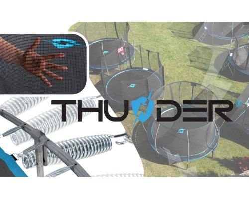 Батут THUNDER OUTSIDE PRO з зовнішньою сіткою 12 футів 366 см чорно-блакитний Батут THUNDER OUTSIDE PRO з зовнішньою сіткою 12 футів 366 см чорно-блакитний