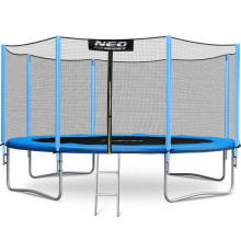 Батут Neo-Sport з зовнішньою сіткою 14,5 футів 435 см блакитний