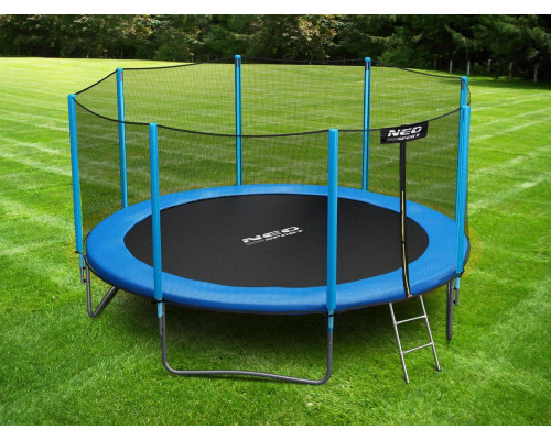 Батут Neo-Sport з зовнішньою сіткою 14,5 футів 435 см блакитний