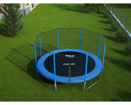 Батут Neo-Sport з зовнішньою сіткою 14,5 футів 435 см блакитний