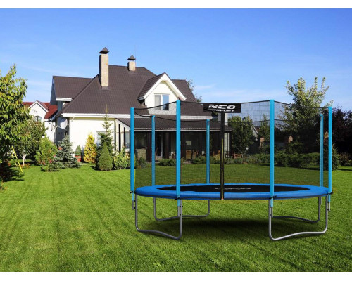 Батут Neo-Sport з зовнішньою сіткою 14,5 футів 435 см блакитний