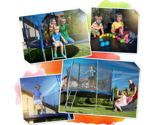 Батут Neo-Sport з внутрішньою сіткою 14 футів 435 см чорно-синій