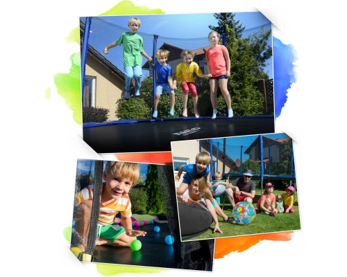 Батут Neo-Sport з внутрішньою сіткою 14 футів 435 см чорно-синій