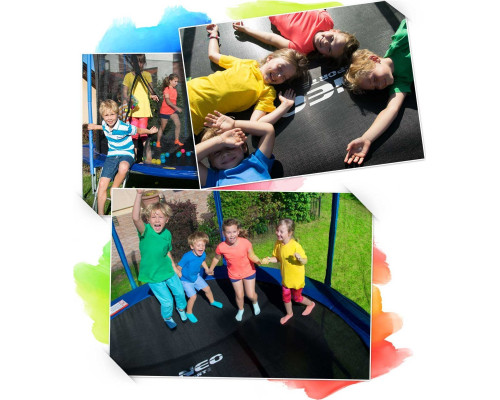 Батут Neo-Sport з внутрішньою сіткою 14 футів 435 см чорно-синій