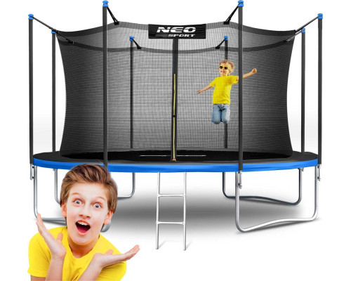 Батут Neo-Sport з внутрішньою сіткою 14 футів 435 см чорно-синій