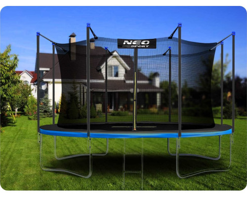 Батут Neo-Sport з внутрішньою сіткою 14 футів 435 см чорно-синій