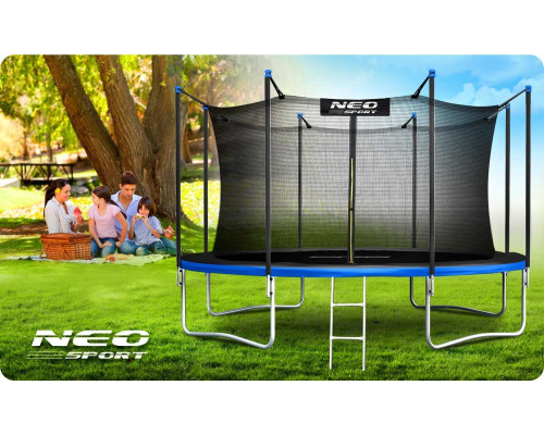 Батут Neo-Sport з внутрішньою сіткою 14 футів 435 см чорно-синій