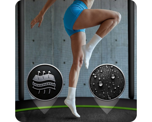 Батут Neo-Sport NS-15Z231 з зовнішньою сіткою 15 футів 465 см, чорно-зелений