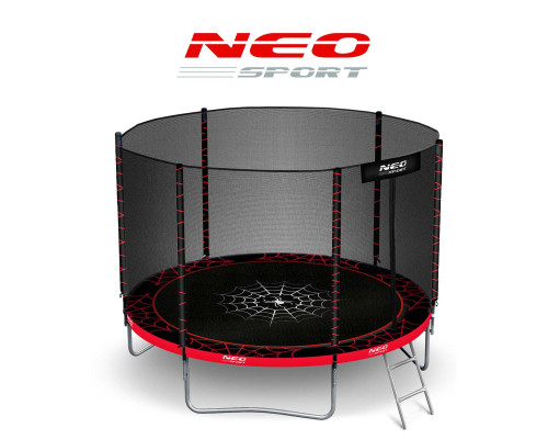 Батут Neo-Sport з зовнішньою сіткою 252 см чорно-червоний