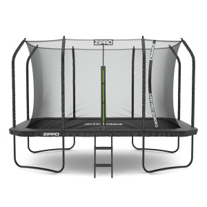 Батут Zipro Jump Pro Quadro з внутрішньою сіткою 8 х 12 футів 366 x 244 см чорний