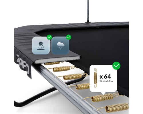 Батут Zipro Jump Pro Quadro з внутрішньою сіткою 8 х 12 футів 366 x 244 см чорний